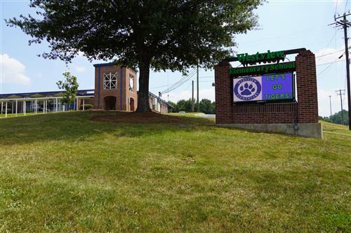 photo of the school campus displaying the marquee sign for Westview Elementary School