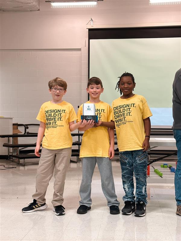 Robotics students at competition. 