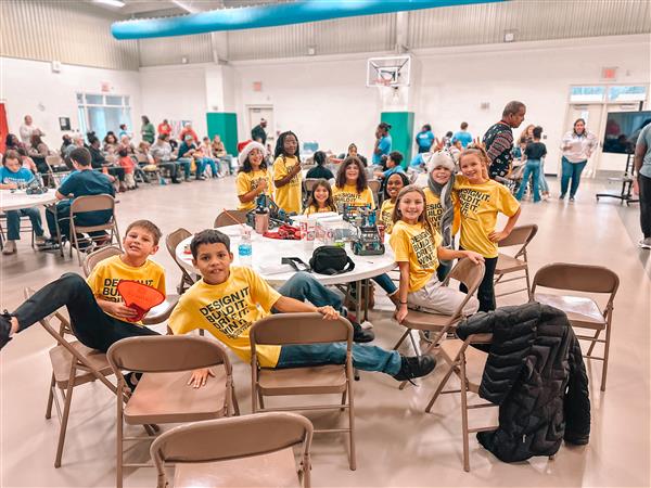 Robotics students at competition. 
