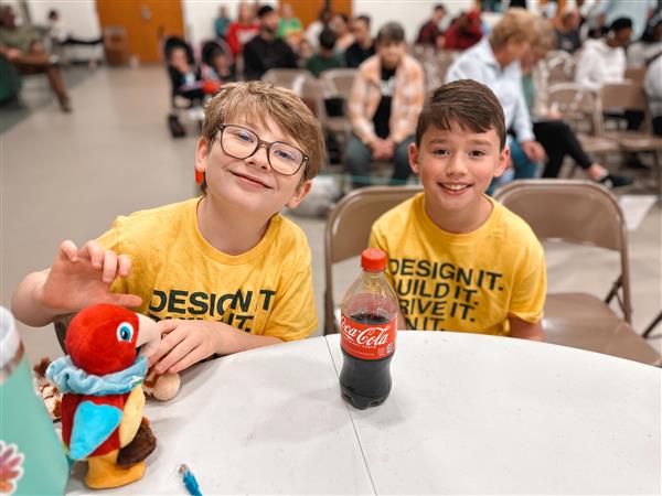Robotics students at competition. 