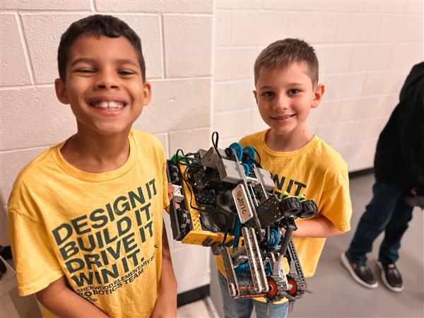 Robotics students at competition. 